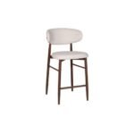 כסא בר גרייס לבן רגל אגוז